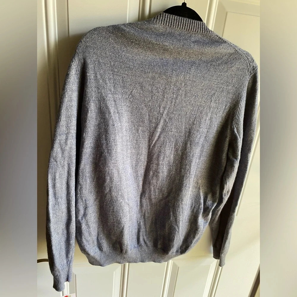 Joseph Abboud Men's Sweater Blue 45% Merino Wool V-Neck Pullover Long Sleeves XL - Picture 3 of 3